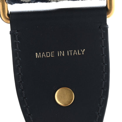 Christian Dior Oblique Studded Shoulder Strap Blue 3 of 5