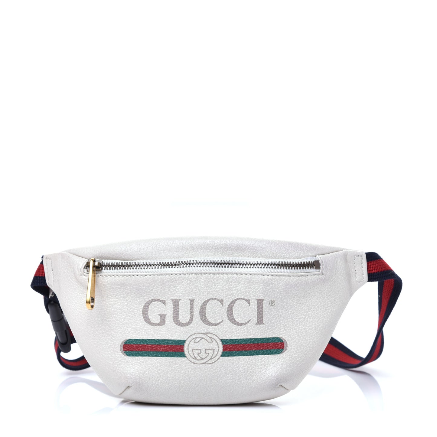 Grained Calfskin Small Logo Belt Bag White