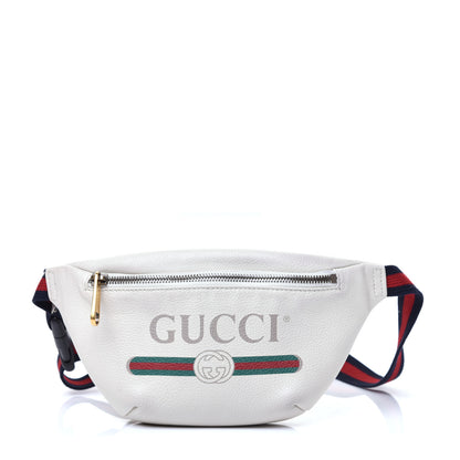 Gucci Grained Calfskin Small Logo Belt Bag White 1 of 12