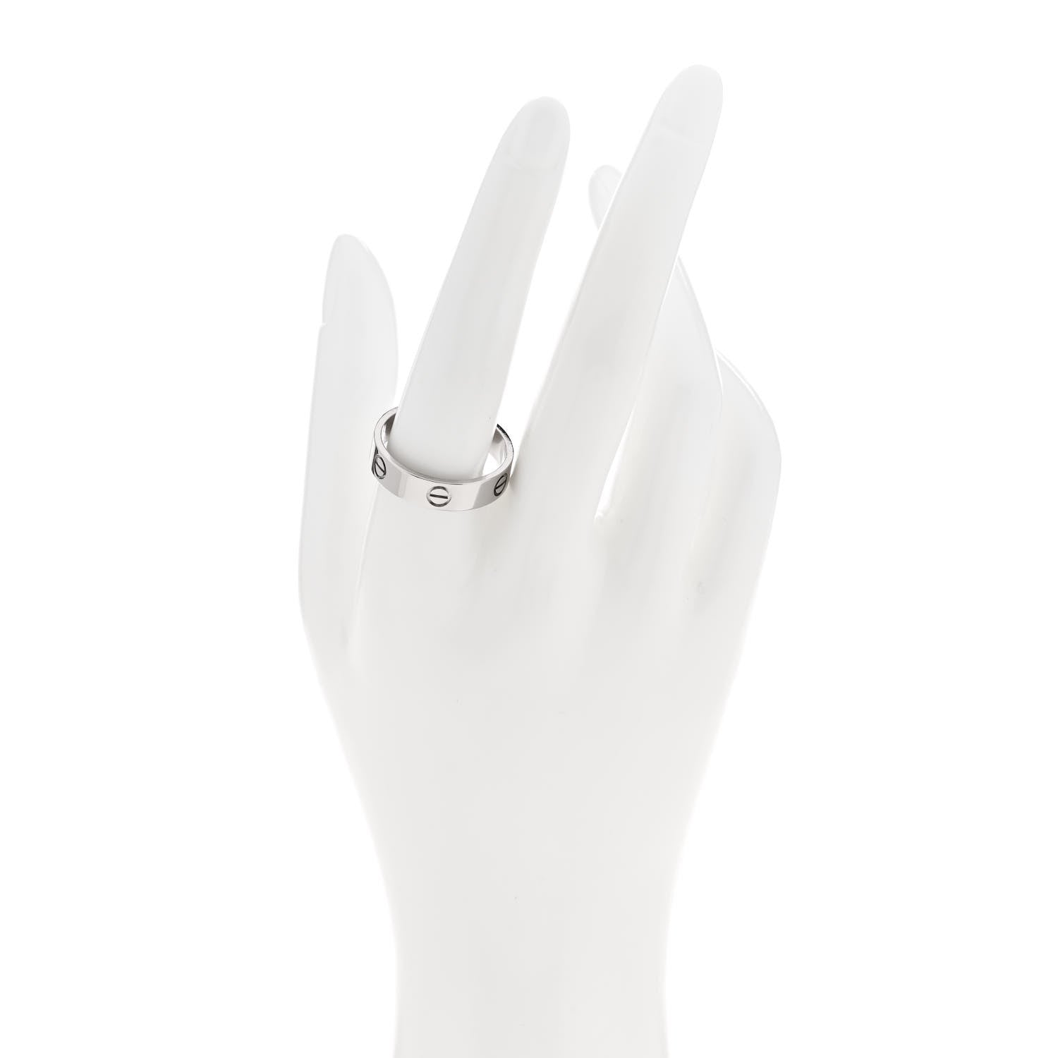 Cartier 18K White Gold 5.5mm LOVE Ring 63 10.5 2 of 4