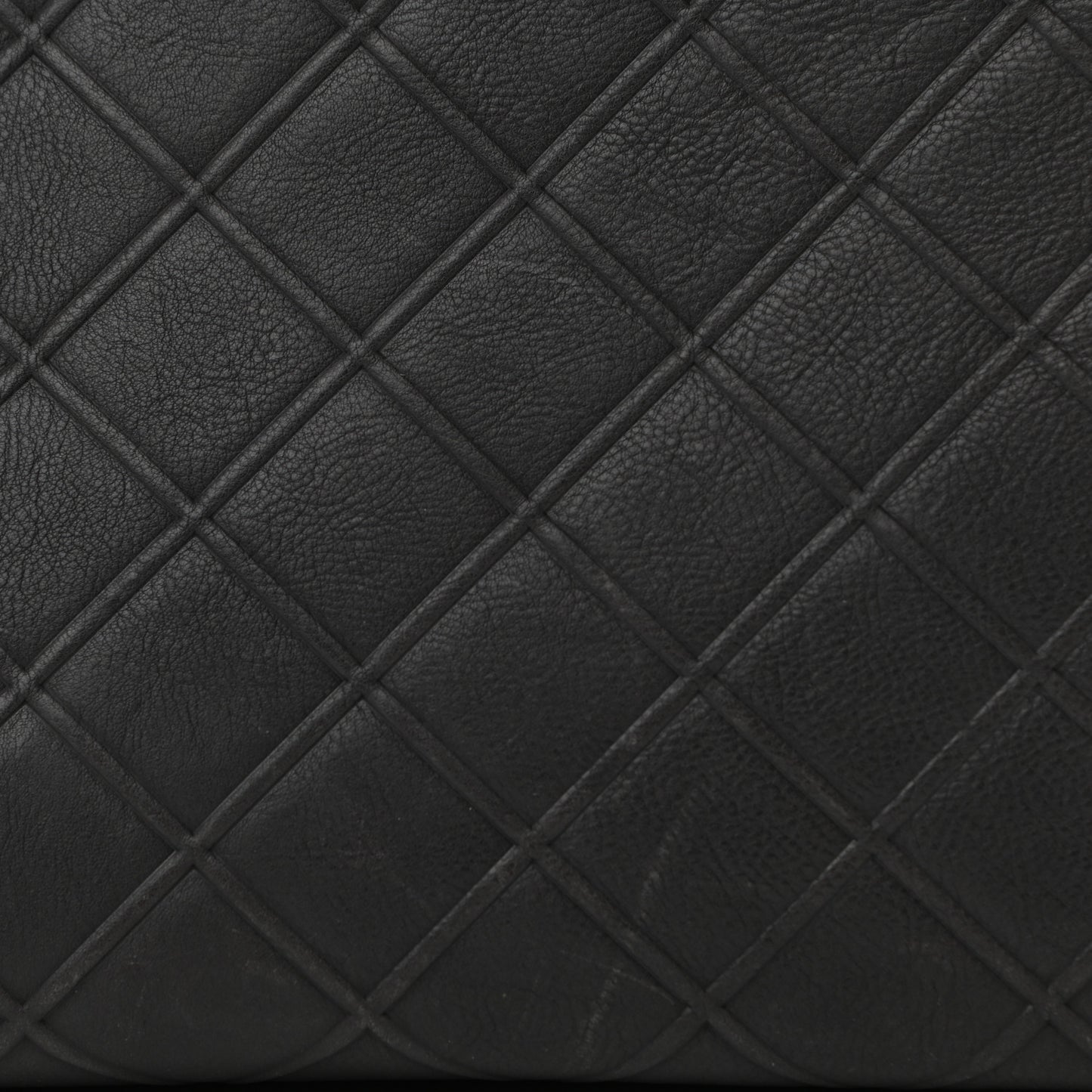 Calfskin Diamond Embossed Large CC Zip Shopping Tote Grey