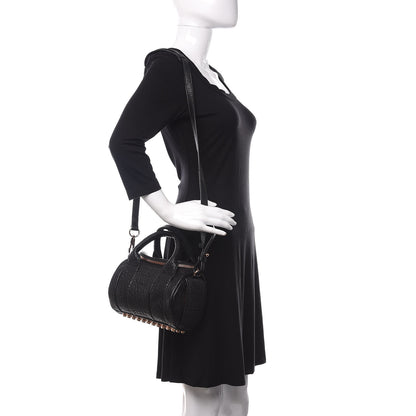 Alexander Wang Pebbled Lambskin Mini Rockie Black Rose Gold Hardware 2 of 9
