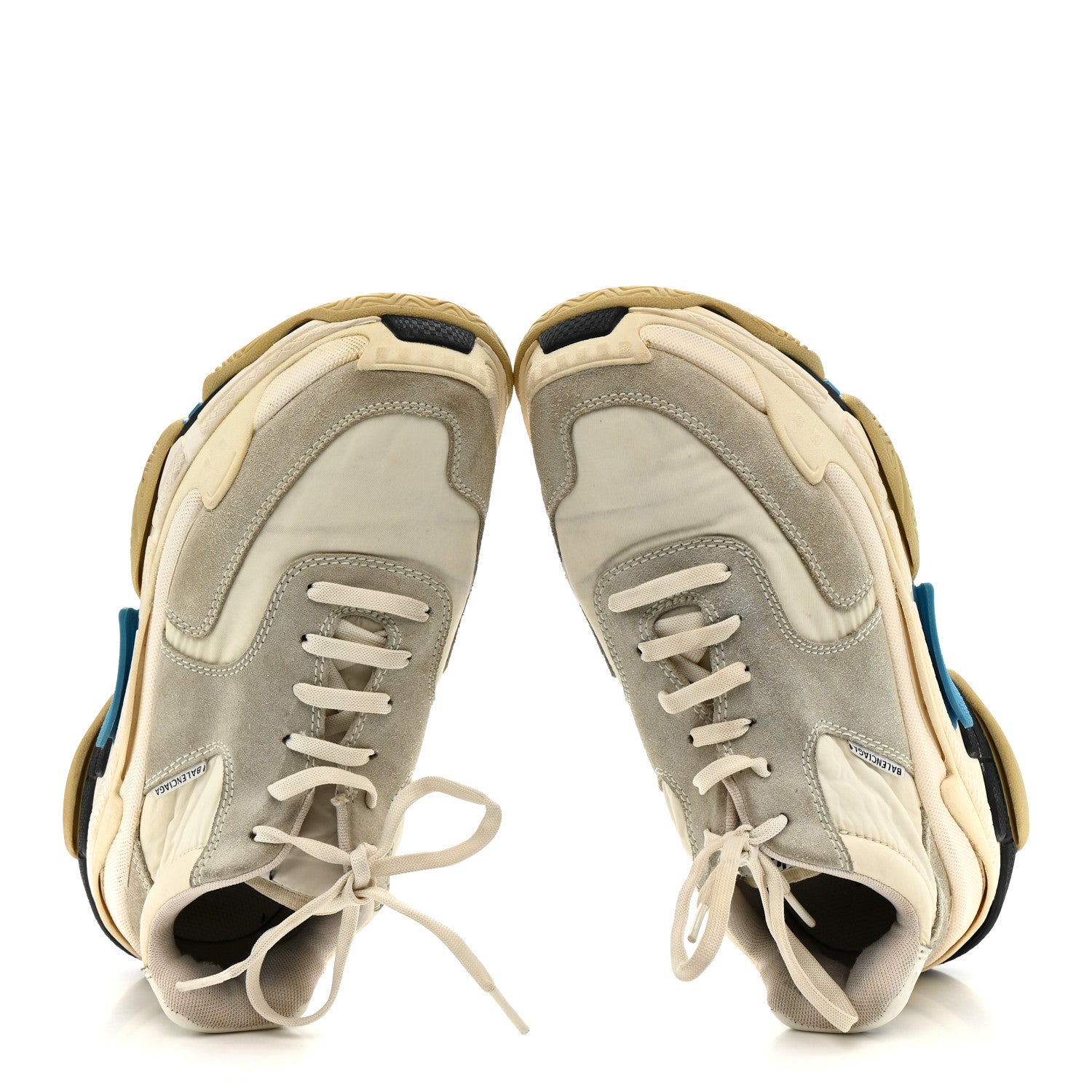 Balenciaga Nylon Suede Womens Triple S 2.0 Sneakers 39 Blue