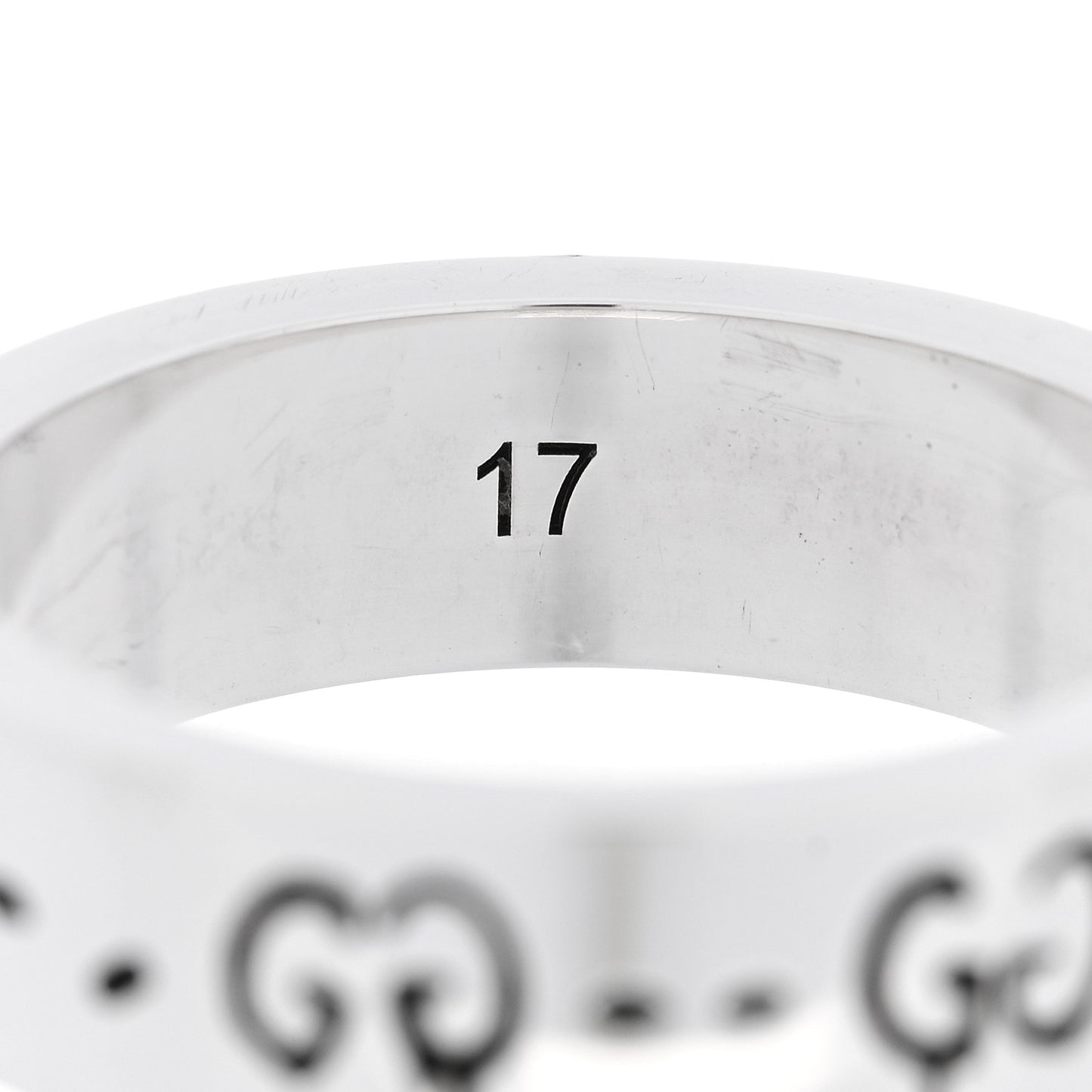 Sterling Silver Narrow GucciGhost Hamlet Skull Ring 57 8