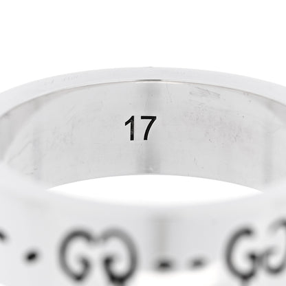 Gucci Sterling Silver Narrow GucciGhost Hamlet Skull Ring 57 8 5 of 6