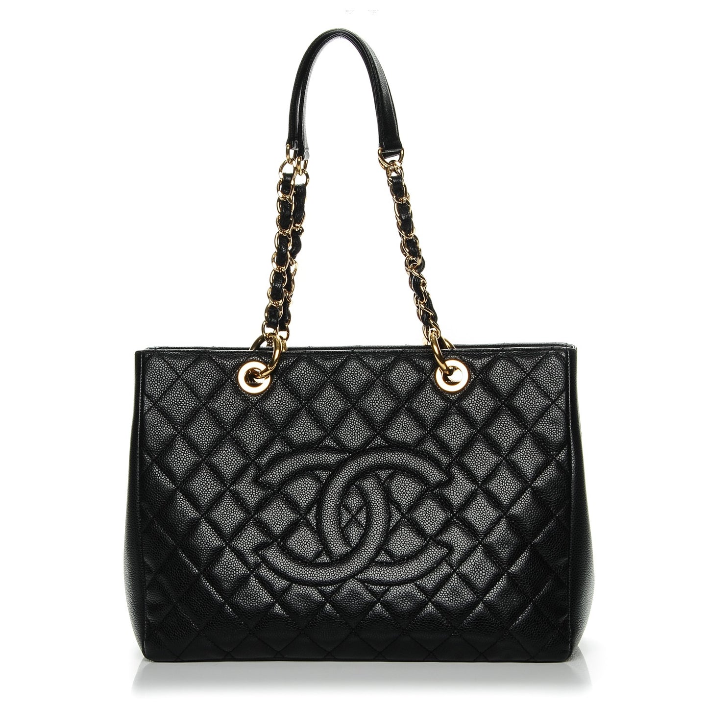 Caviar Quilted Grand Shopping Tote GST Black