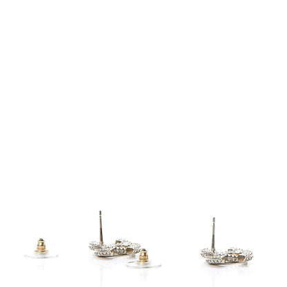 Chanel Crystal Timeless CC Earrings Light Gold 3 of 5