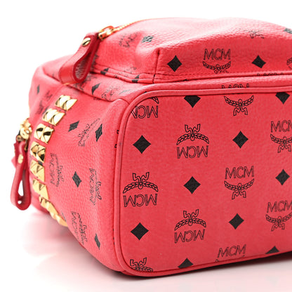 MCM Visetos Small Side Stud Stark Backpack Corail 8 of 9