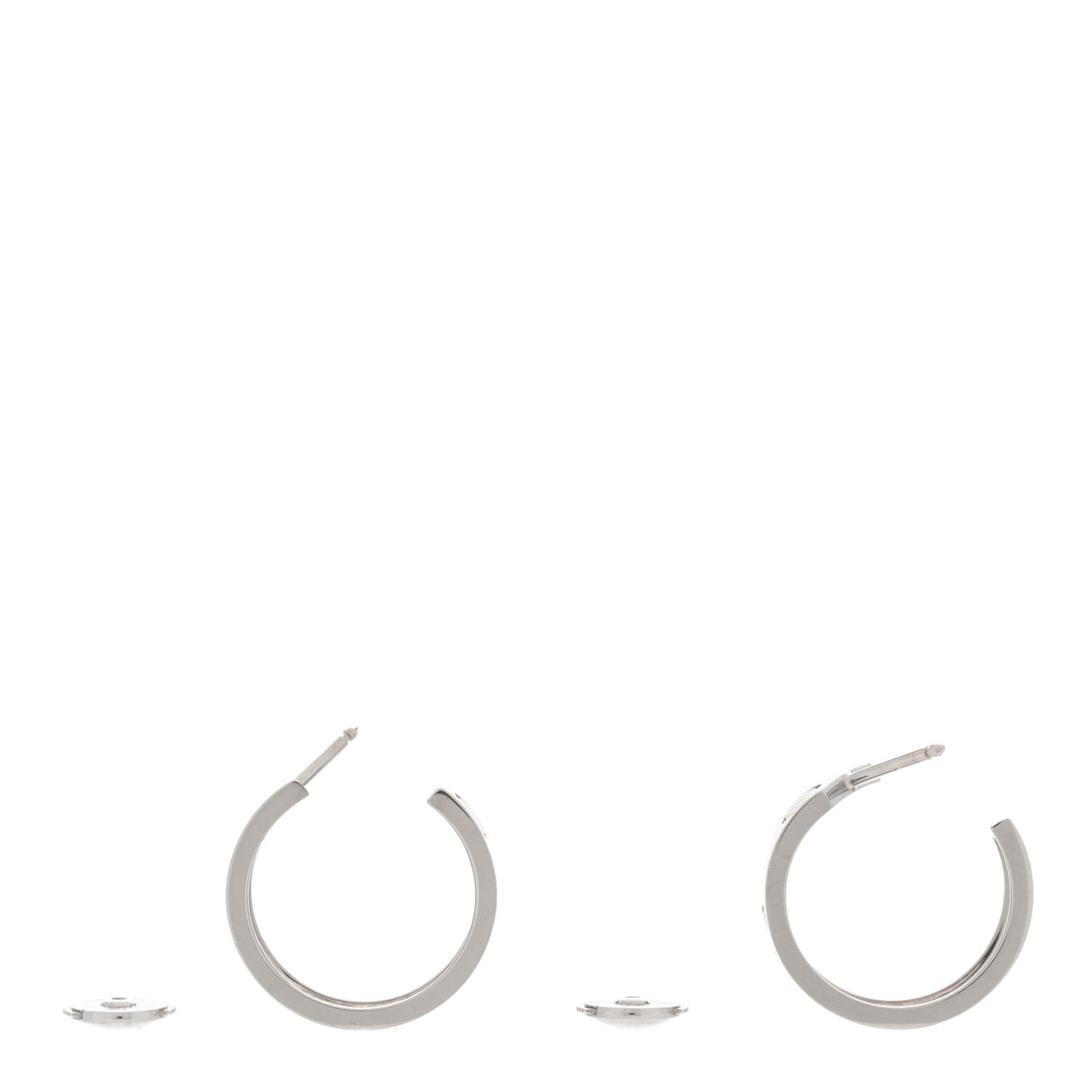 18K White Gold 5.5mm LOVE Hoop Earrings