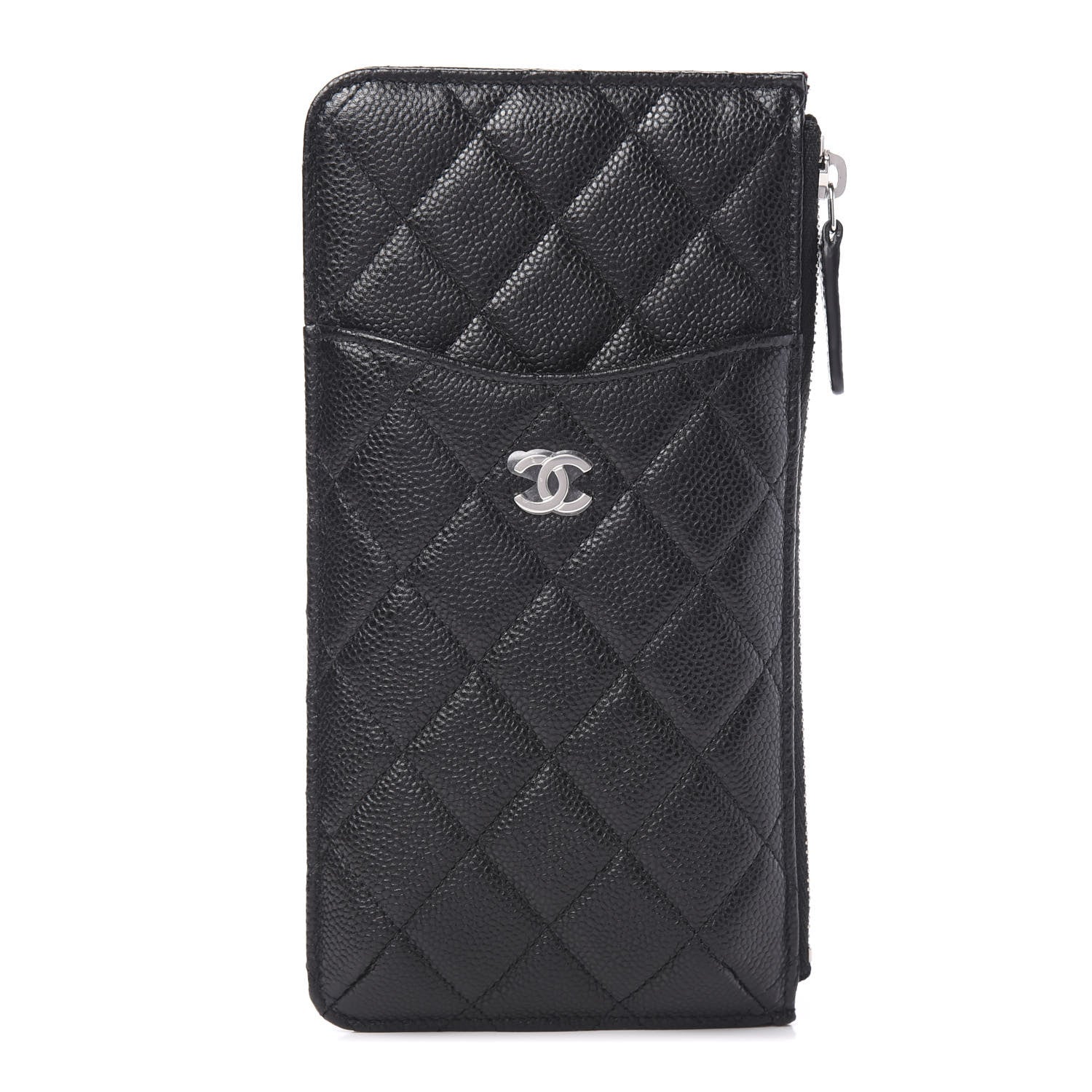 Chanel Caviar Quilted Classic Flat Wallet Pouch Black 1 of 6