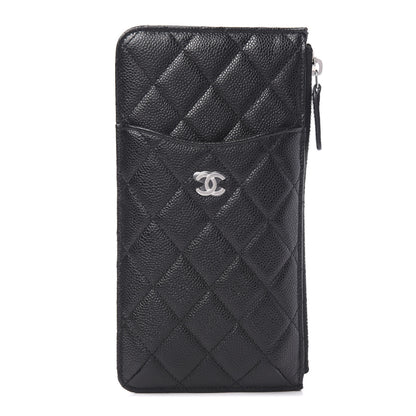 Chanel Caviar Quilted Classic Flat Wallet Pouch Black 1 of 6