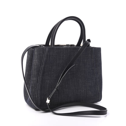 Fendi Denim Petite 2Jours Tote Blue Black 2 of 9