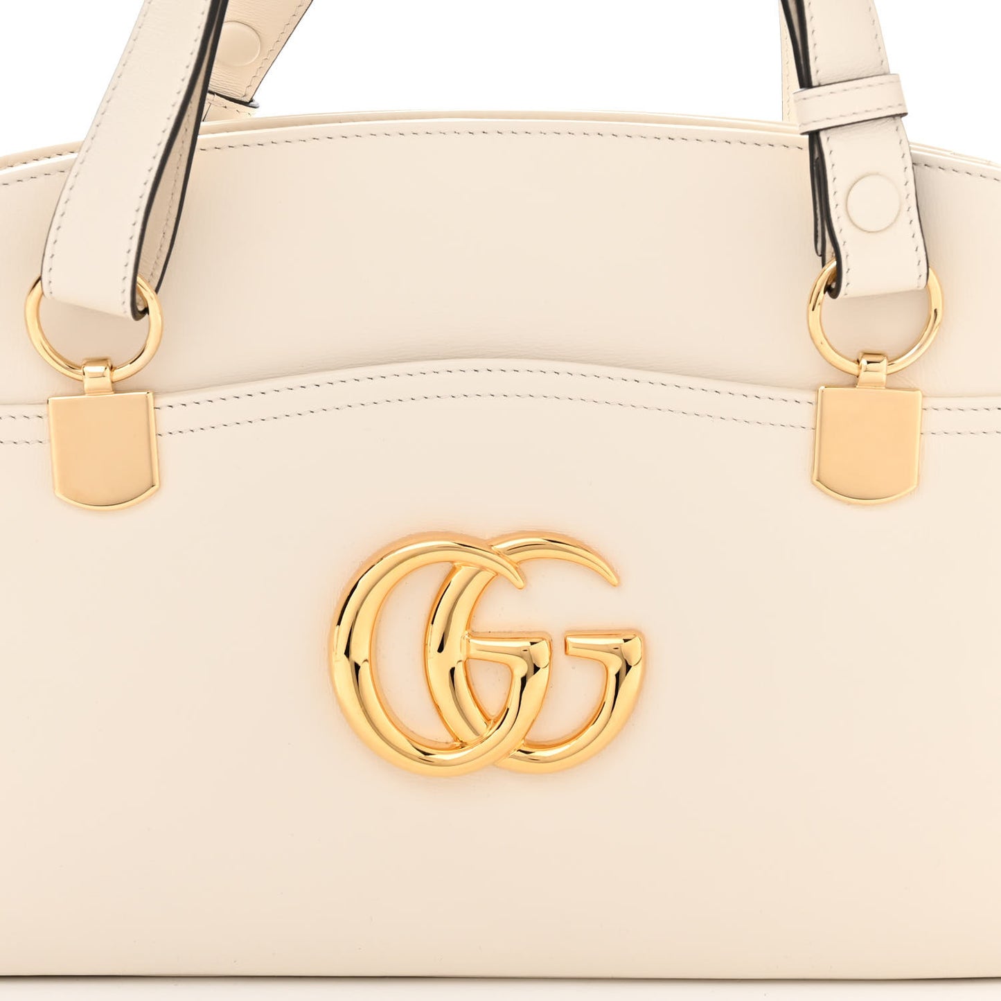Vitello Palmellato Lux Arli Top Handle Bag White