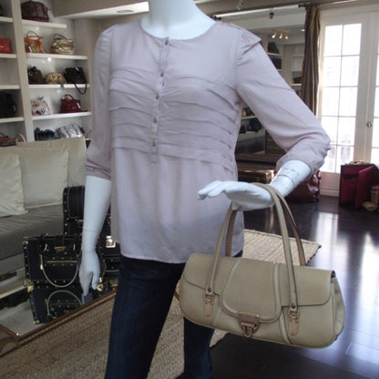 Gucci Leather Fold Over Satchel Beige 2 of 10