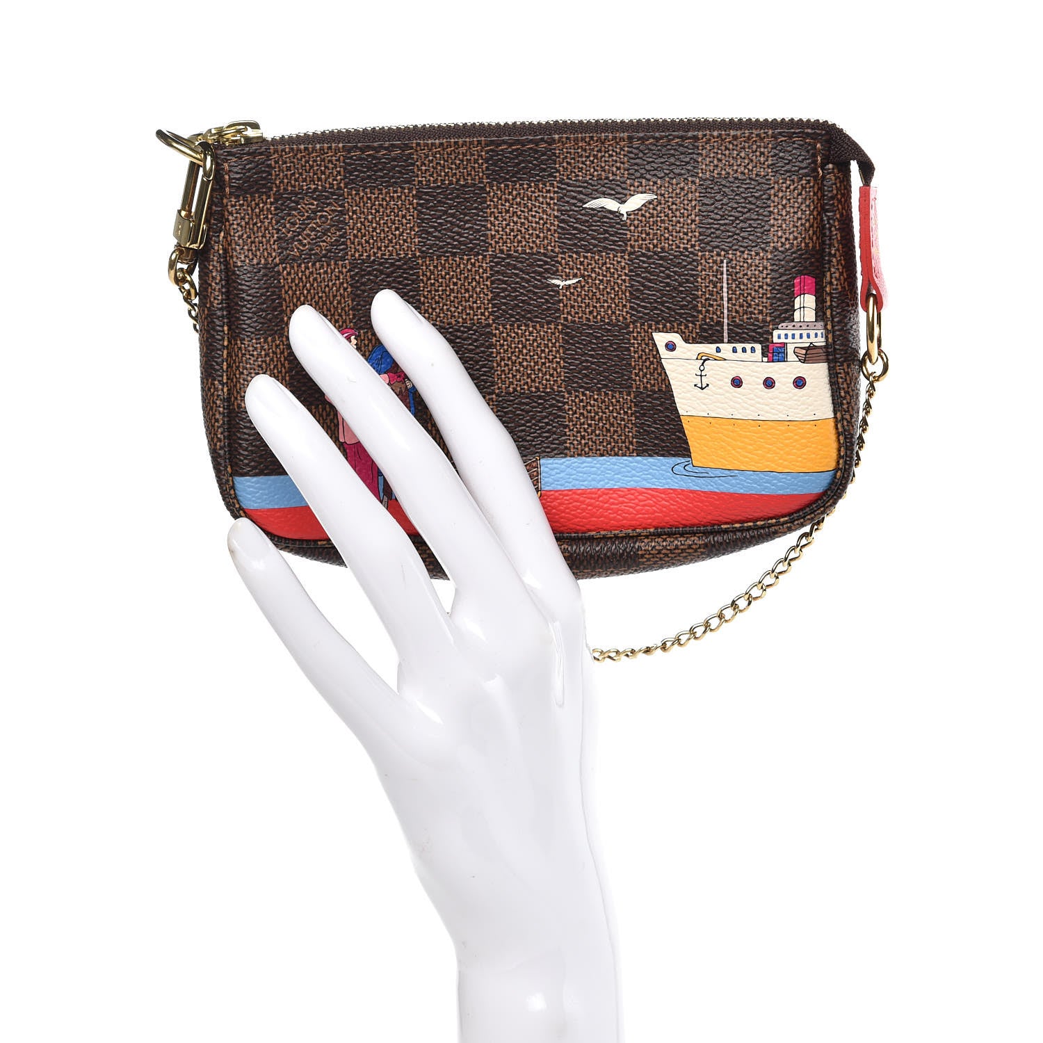 Louis Vuitton Damier Ebene 2016 Christmas Animation Mini Pochette Accessories 2 of 7