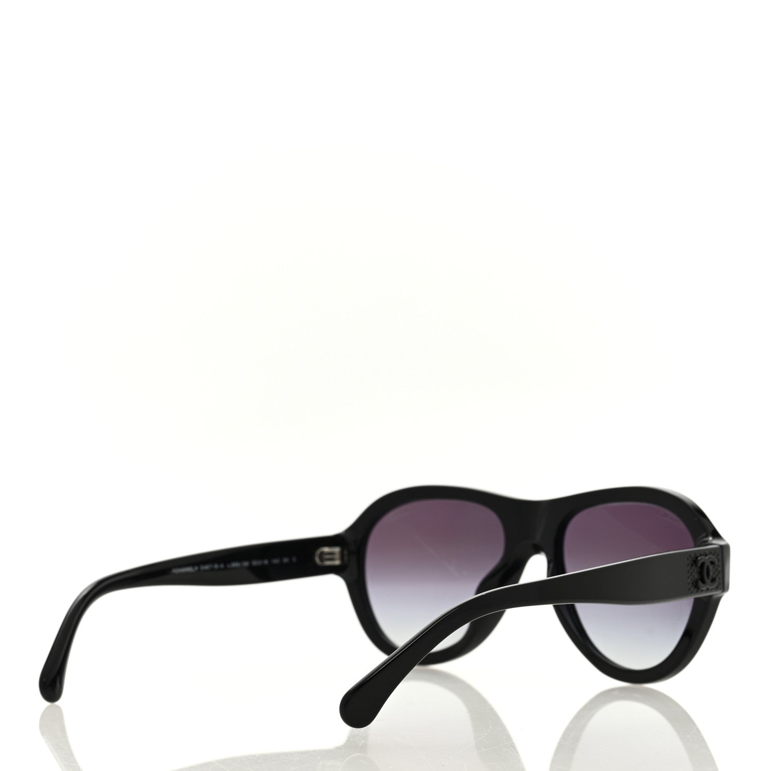 Chanel Acetate Strass Pilot Sunglasses 5467-B-A Black 3 of 8