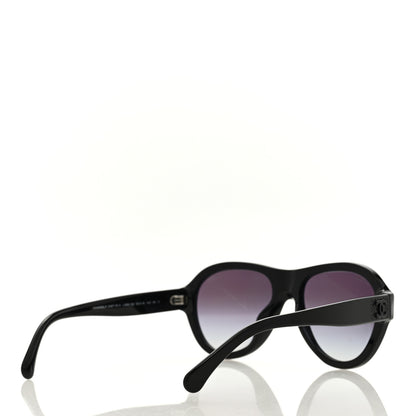 Chanel Acetate Strass Pilot Sunglasses 5467-B-A Black 3 of 8