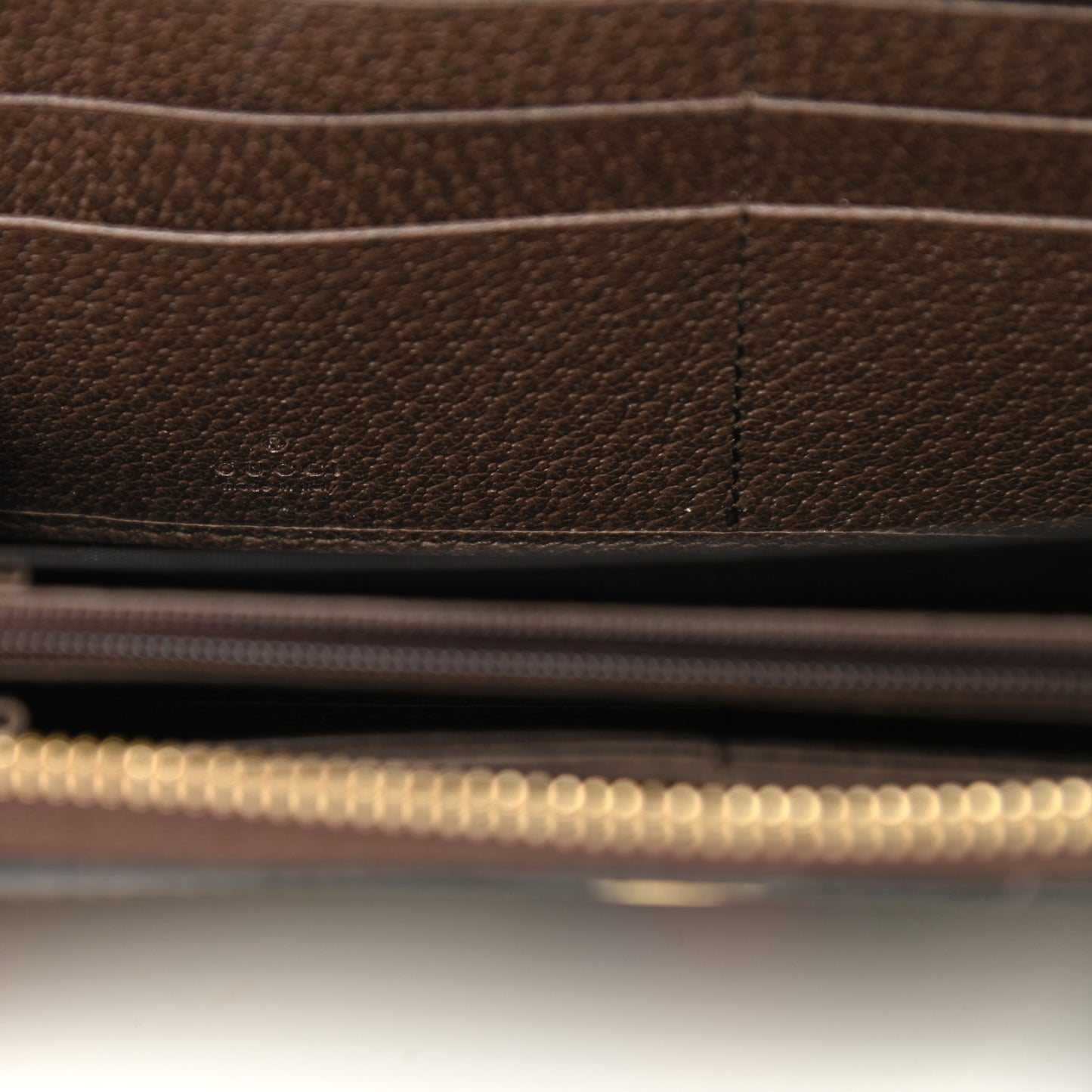 GG Supreme Monogram Web Ophidia Zip Around Wallet Brown