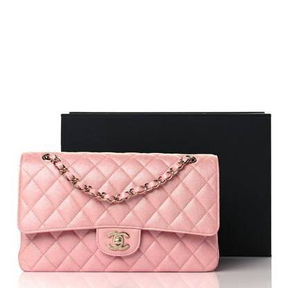Chanel Iridescent Caviar Quilted Medium Double Flap Rose Pink 10 of 10