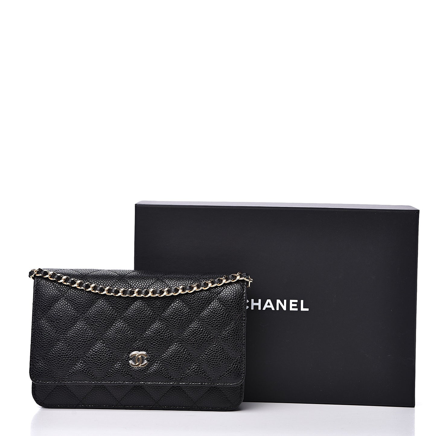Caviar Quilted Wallet On Chain WOC Black