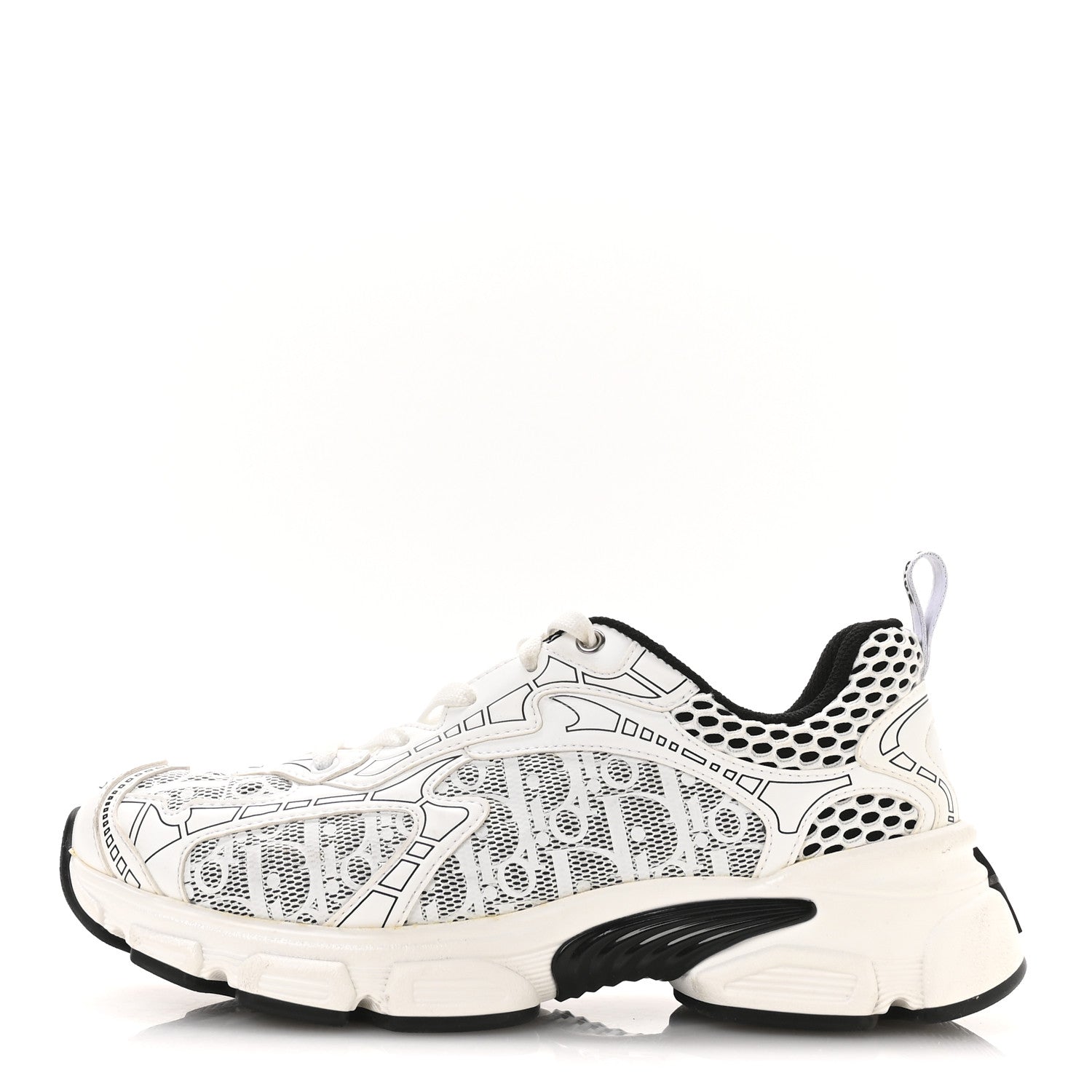Christian Dior Technical Fabric Mesh Oblique Dior Vibe Sneakers  38 White Black 1 of 9