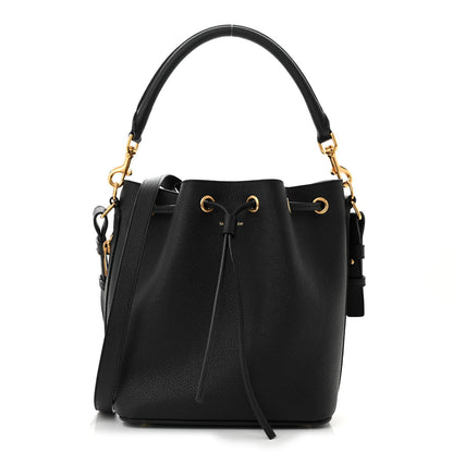 Saint Laurent Grained Calfskin Medium Emmanuelle Bucket Bag Black 1 of 13
