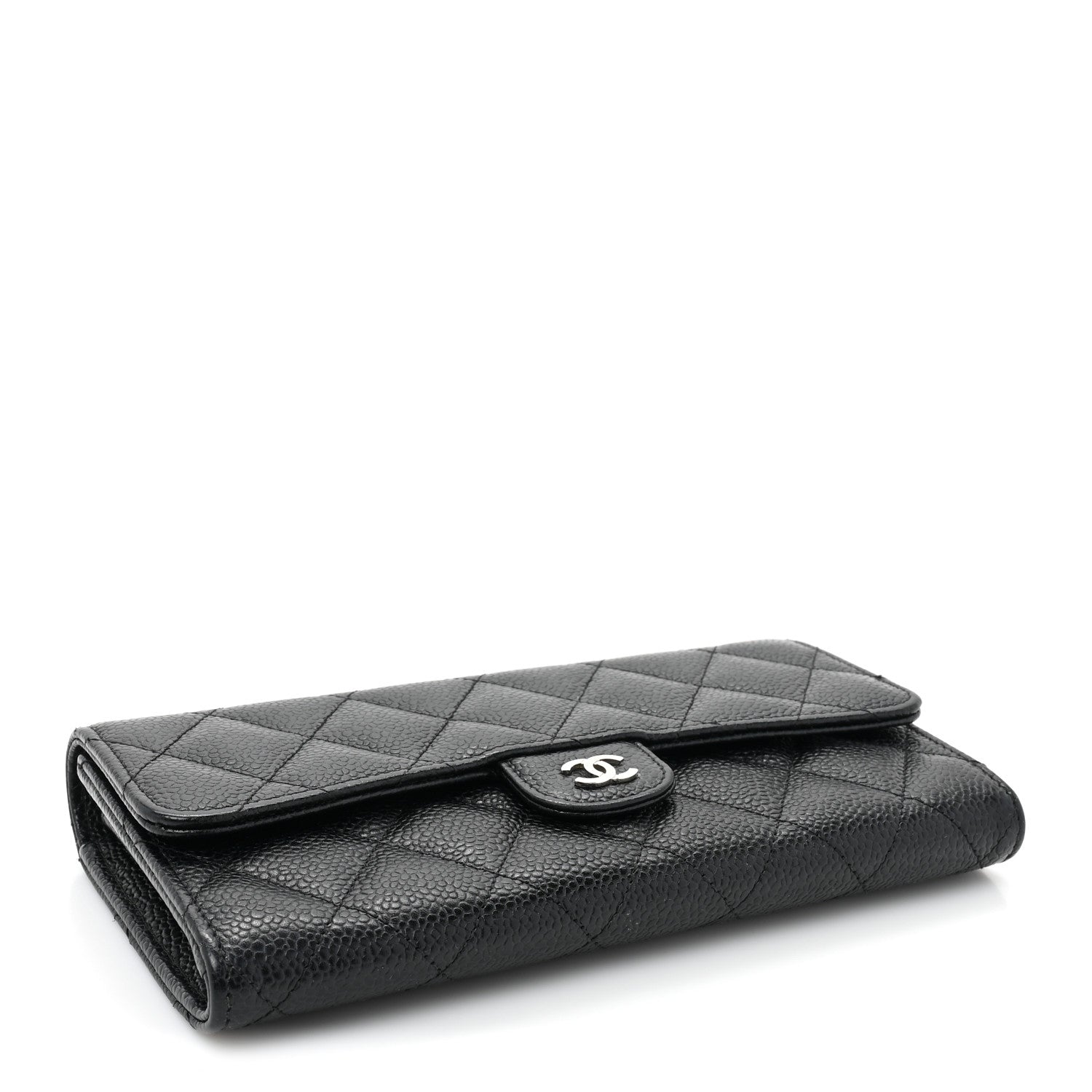 Chanel Caviar Quilted Large Gusset Flap Wallet Black 4 of 16