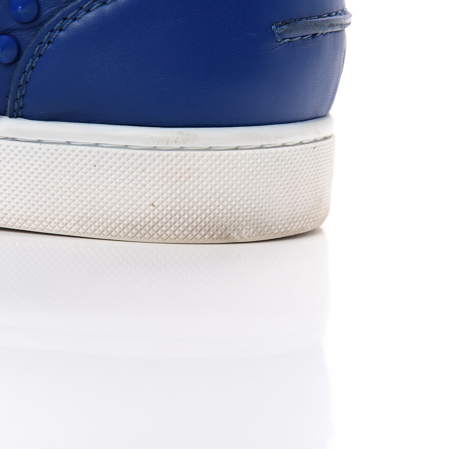 Calfskin Mens Louis Spikes Flat Sneakers 43 Neptune