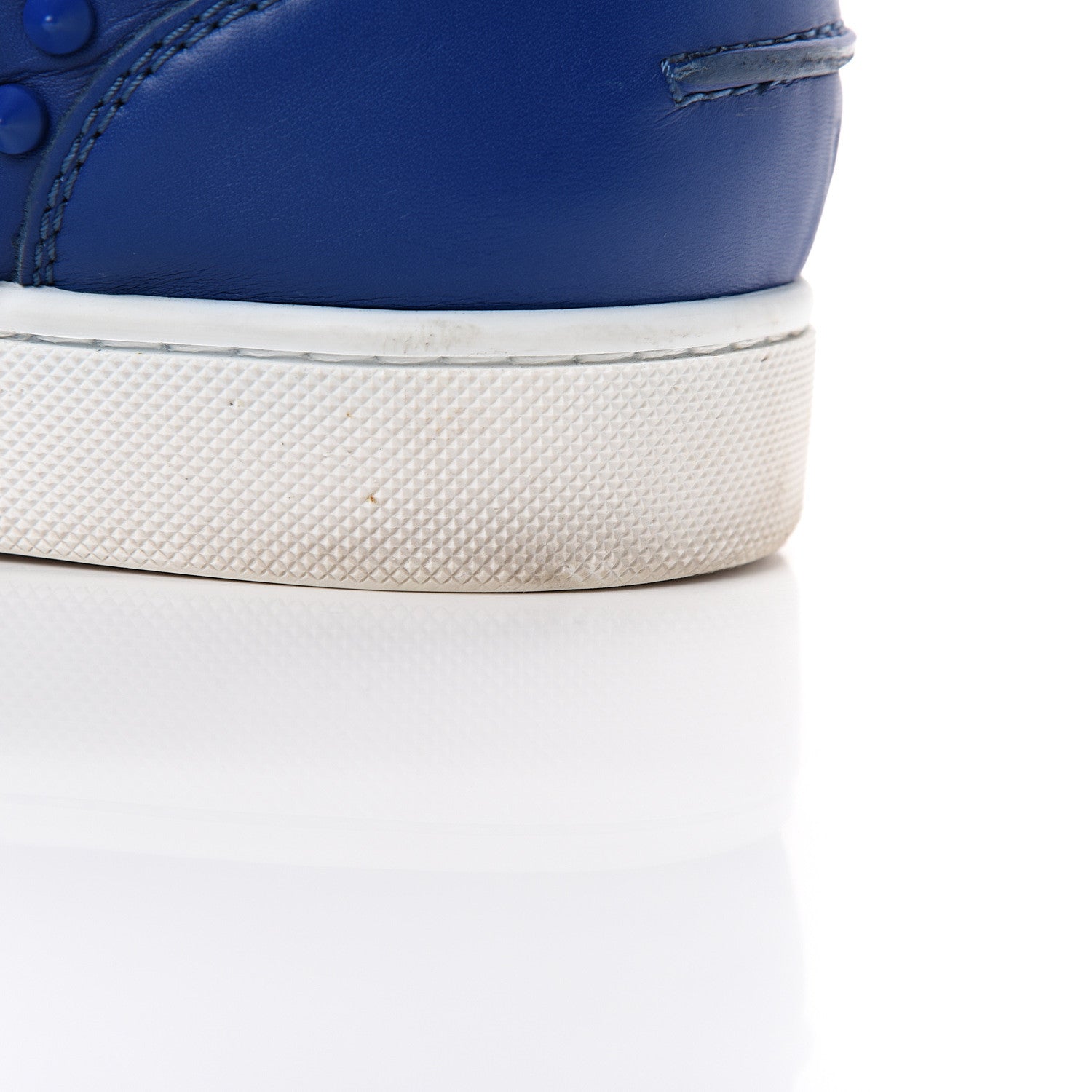 Christian Louboutin Calfskin Mens Louis Spikes Flat Sneakers 43 Neptune 10 of 14