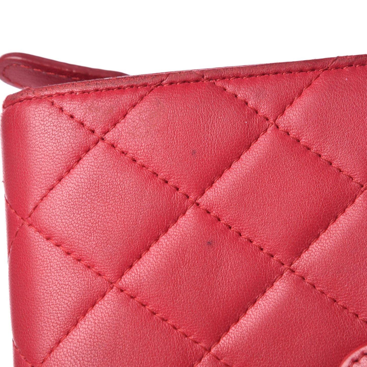 Lambskin Quilted Zipped Pocket Wallet Fuchsia