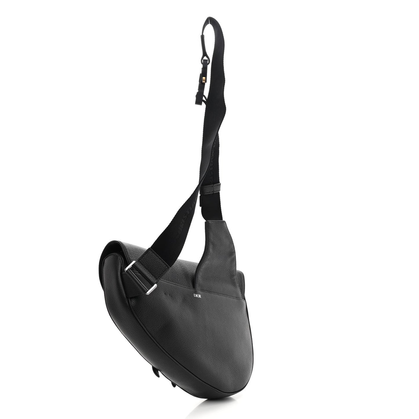Grained Calfskin Mens Maxi Saddle Bag Back