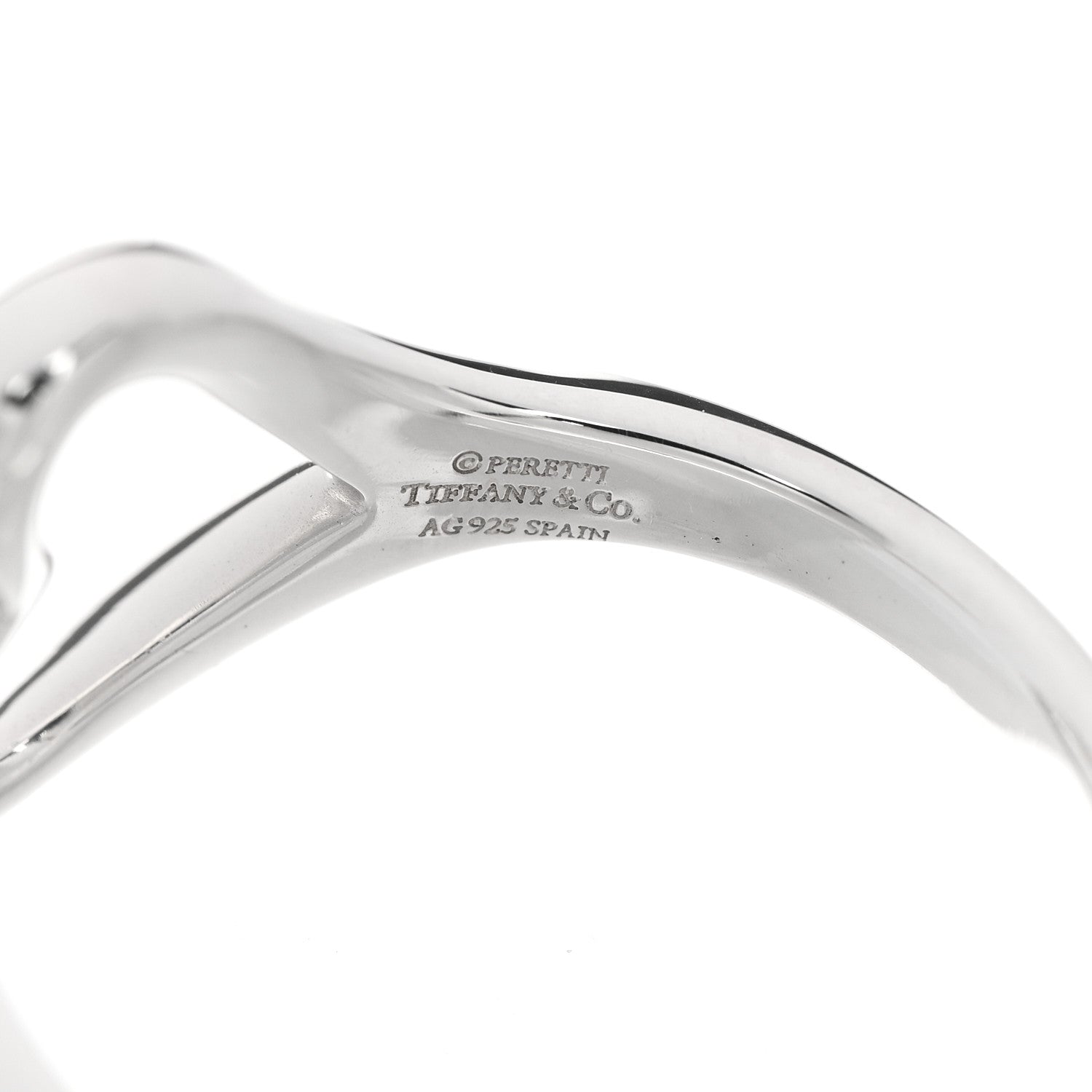 Tiffany Sterling Silver Elsa Peretti Open Heart Ring 53 6.5 5 of 5