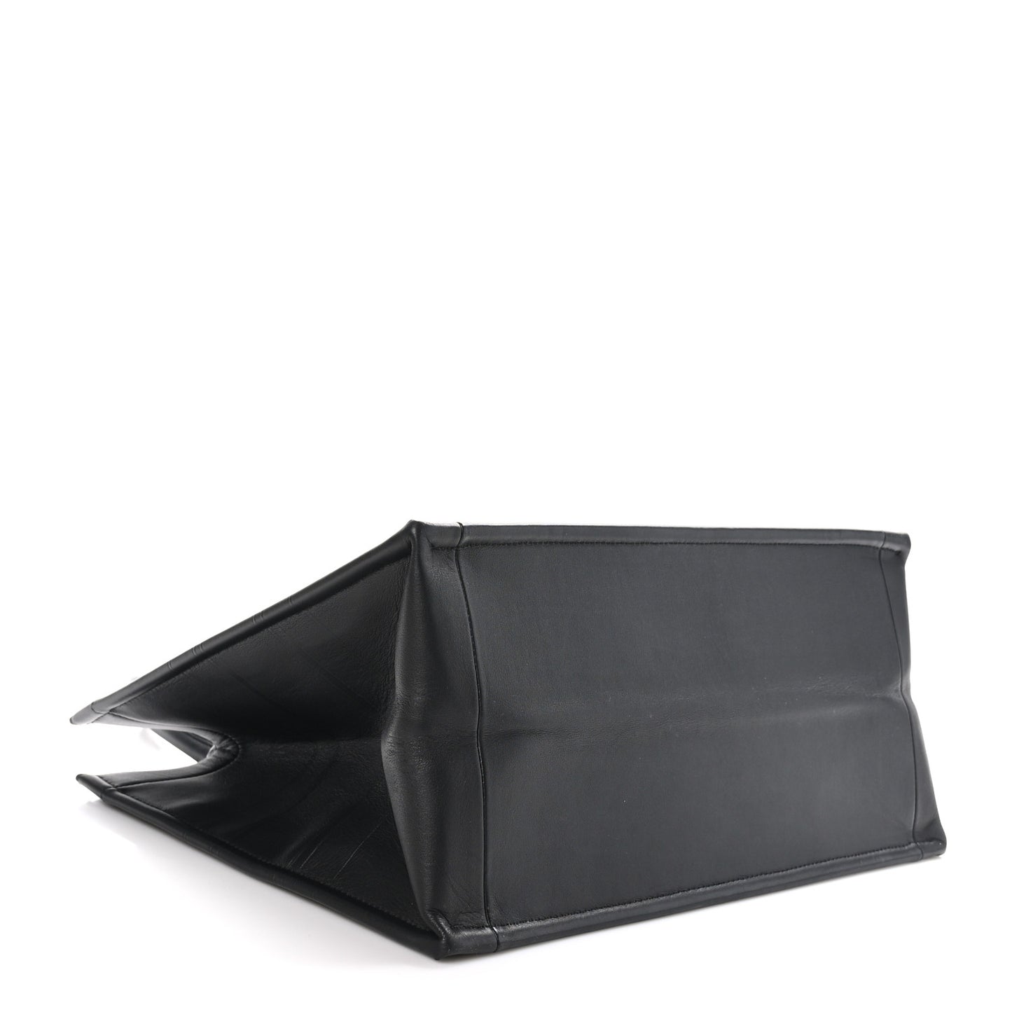 Calfskin Embossed Medium Book Tote Black