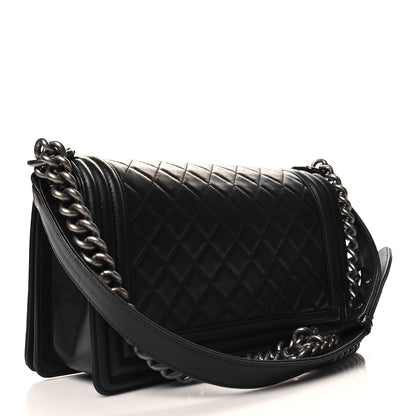 Chanel Lambskin Quilted Medium Boy Flap Black 3 of 11