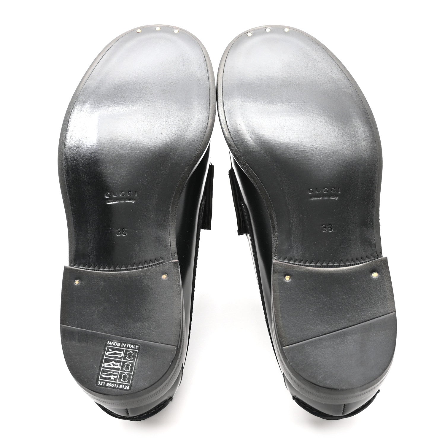 Gucci Calfskin Millennial Ribot Womens GG Loafers 36 Black 5 of 9