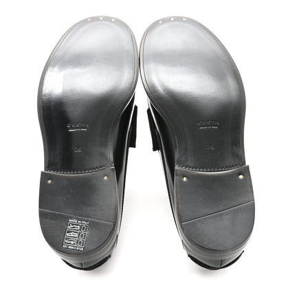 Gucci Calfskin Millennial Ribot Womens GG Loafers 36 Black 5 of 9