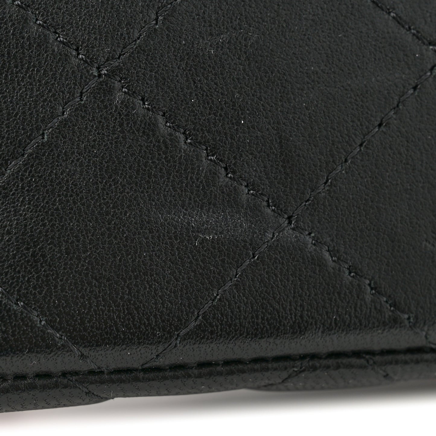 Lambskin Quilted Mini Rectangular Flap Black