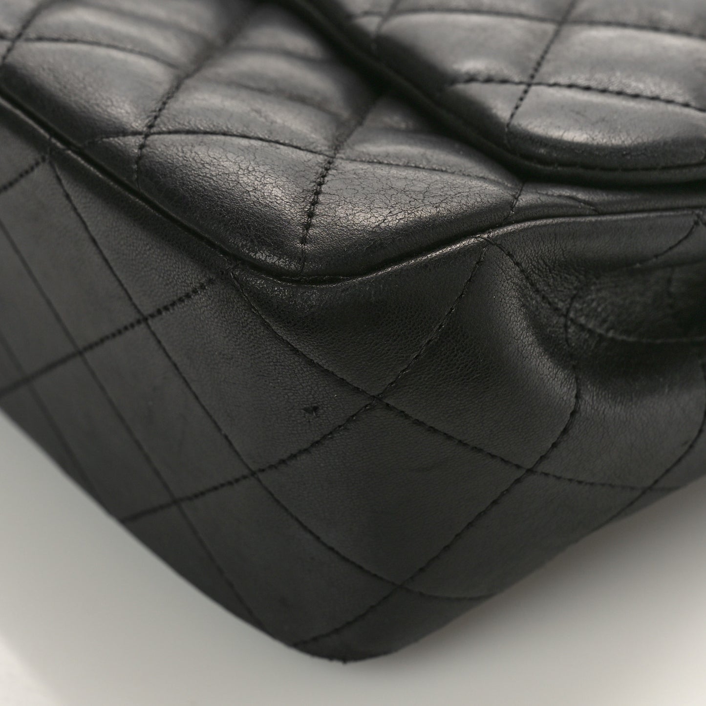 Lambskin Quilted Jumbo Single Flap Black