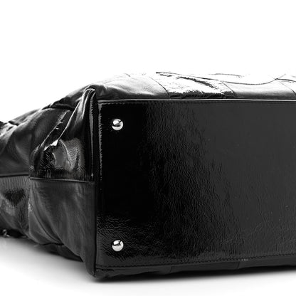 Chanel Lambskin Patent Calfskin Brooklyn Patchwork Hobo Black 8 of 10