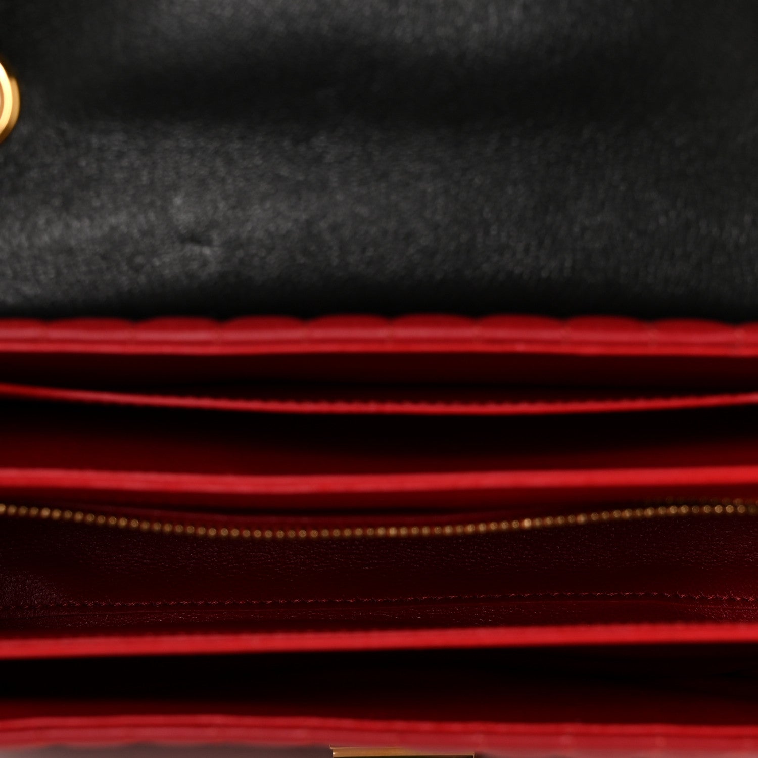 Celine Calfskin Quilted Medium C Bag Red Black 4 of 7