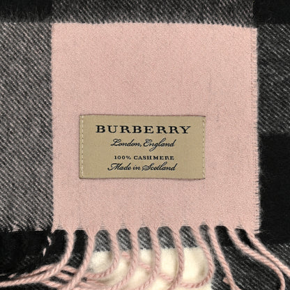 Burberry Cashmere Giant Heritage Check Fringe Scarf Ash Rose 3 of 4