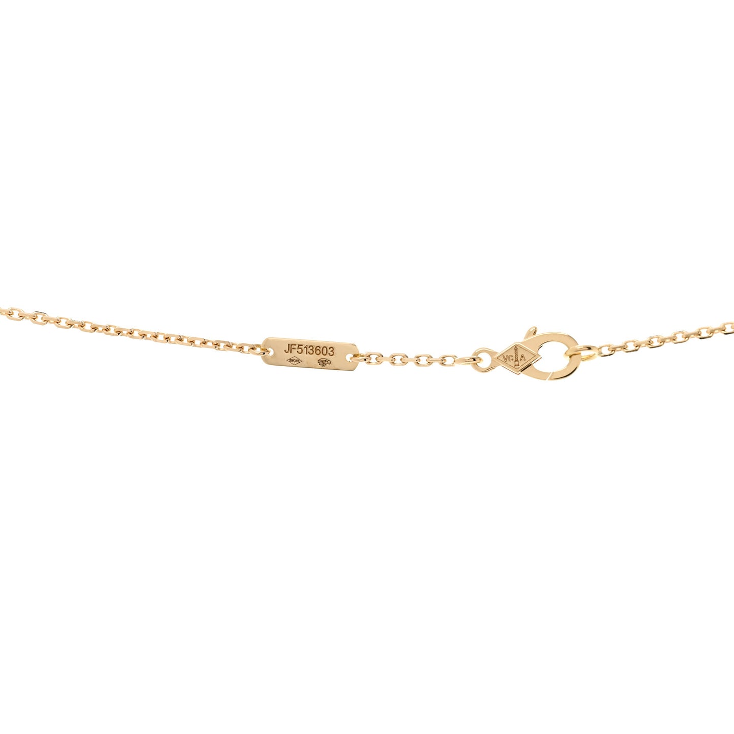 18K Yellow Gold Black Onyx Vintage Alhambra Pendant Necklace