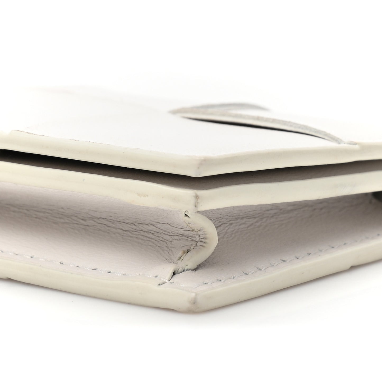 Nappa Maxi Intrecciato Card Holder Wallet White