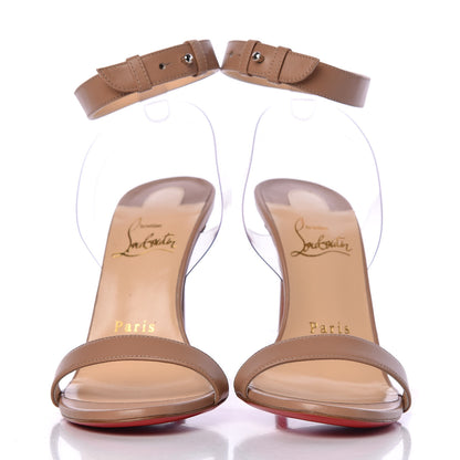 Christian Louboutin Shiny Nappa PVC Jonatina 100 Sandals 36 Nude 2 of 8