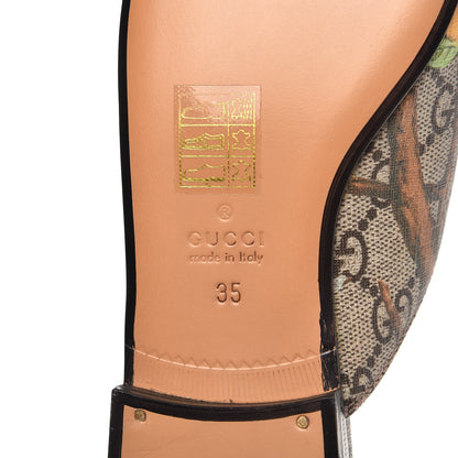 Gucci GG Supreme Monogram Tian Womens Princetown Slippers 35 Beige Ebony Multicolor 8 of 9