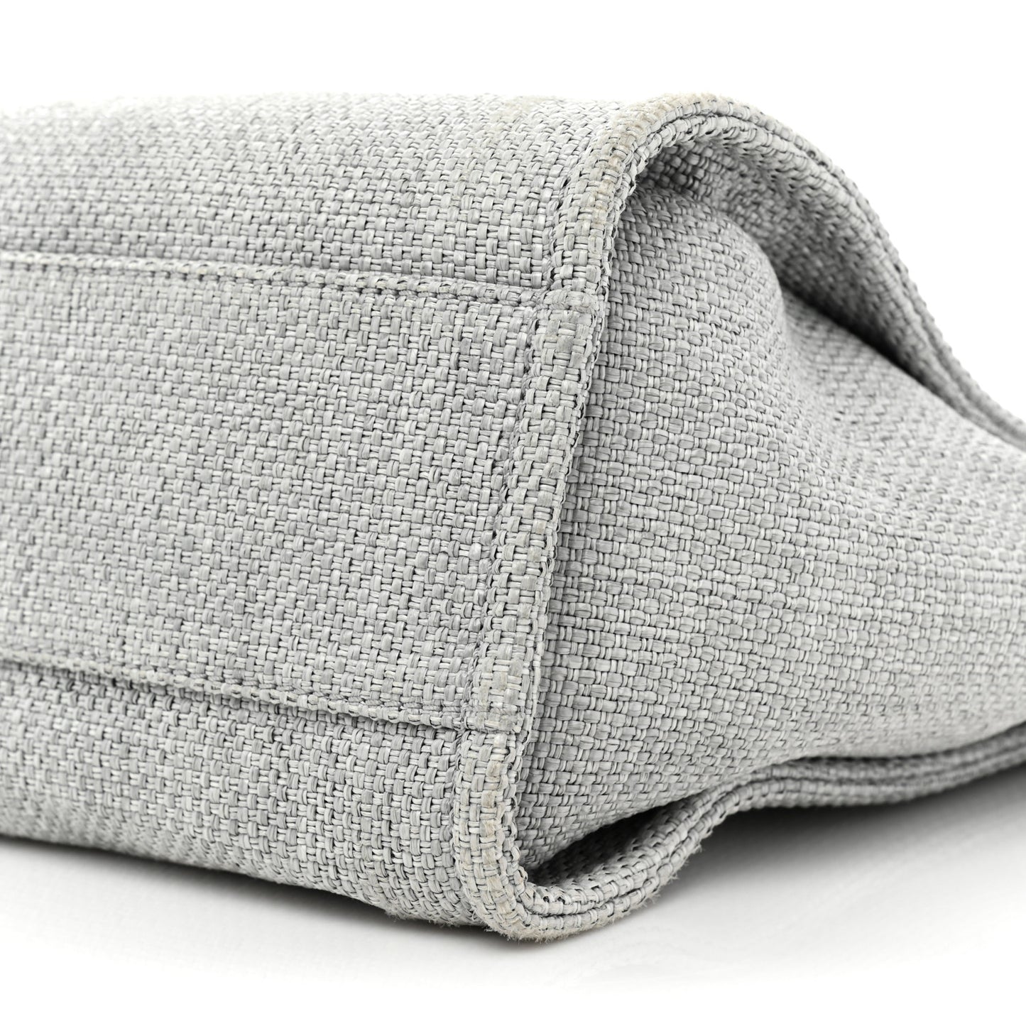Woven Straw Raffia Small Deauville Tote Grey