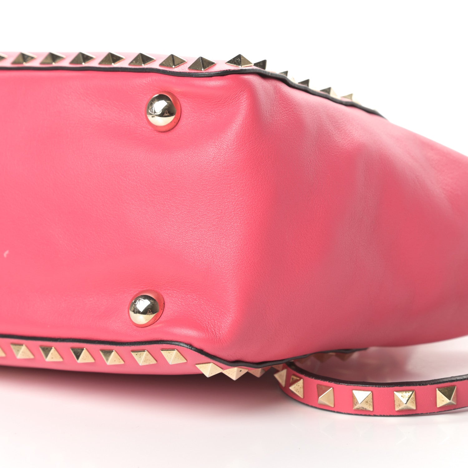 Valentino Garavani Vitello Small Rockstud Tote Deep Rose 10 of 15