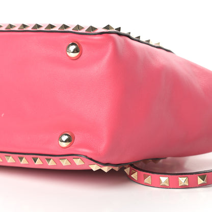 Valentino Garavani Vitello Small Rockstud Tote Deep Rose 10 of 15