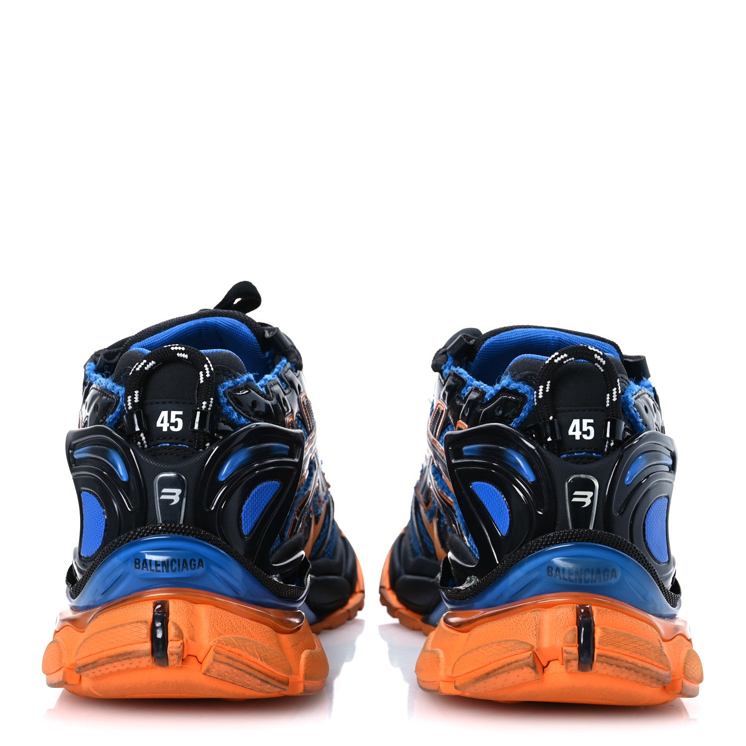 Balenciaga Mesh Rubber Bi-Color Mens Runner Sneakers 12 Blue Orange Black White 6 of 14