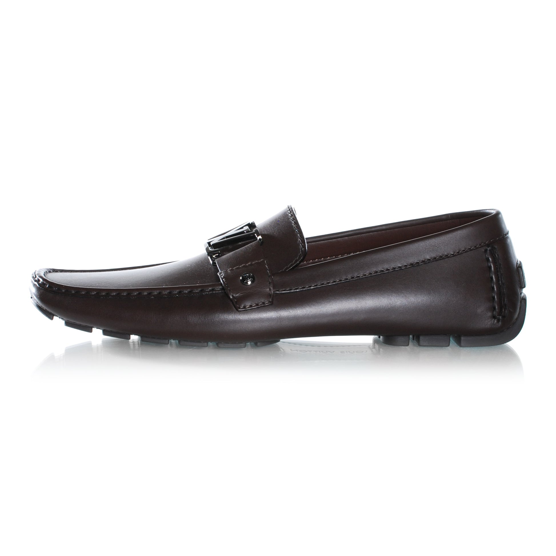Louis Vuitton Leather Monte Carlo Loafers Cacao Brown 11 1 of 8